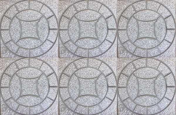 mẫu gạch terrazzo lát vỉa hè hình đồng tiền 