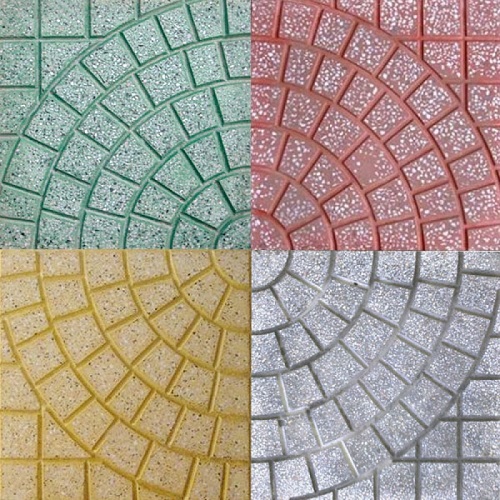 mẫu gạch terrazzo lát vỉa hè hình cánh quạt 